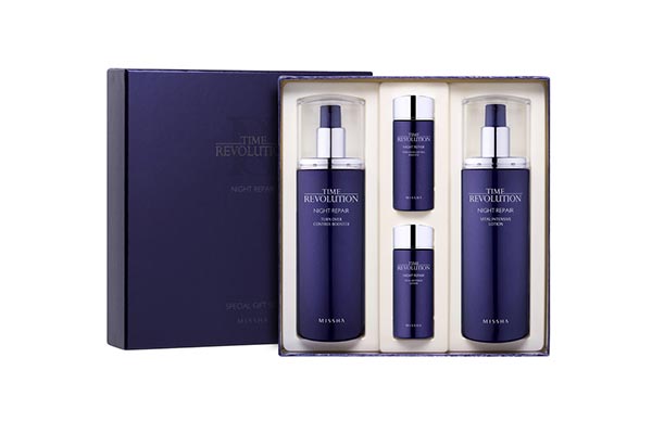 韓國謎尚藍色護膚套盒包裝設計